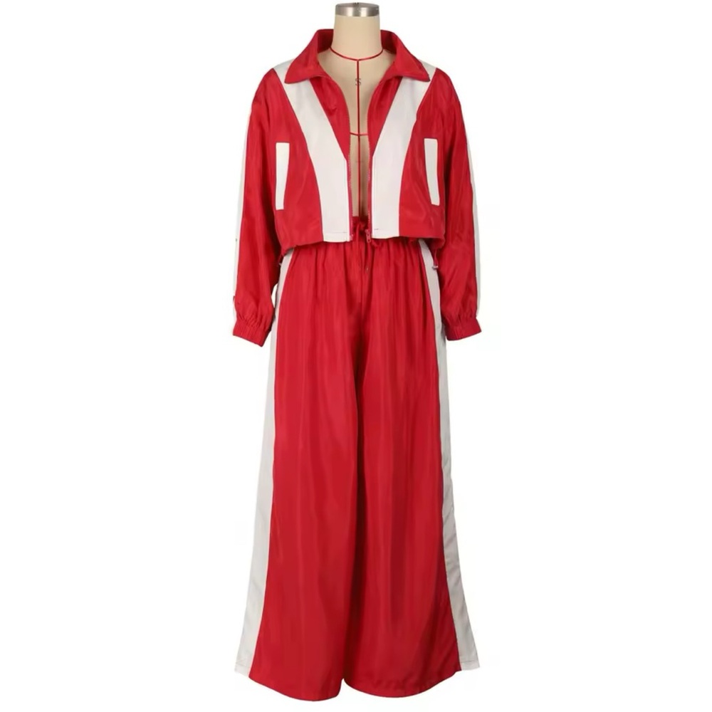 Red and White Women's Jumpsuit